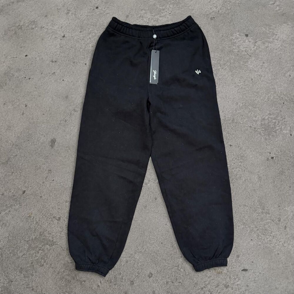 NWT Baggy Young LA Black Sweatpants Joggers Drawstring Gymwear Mens Size XS